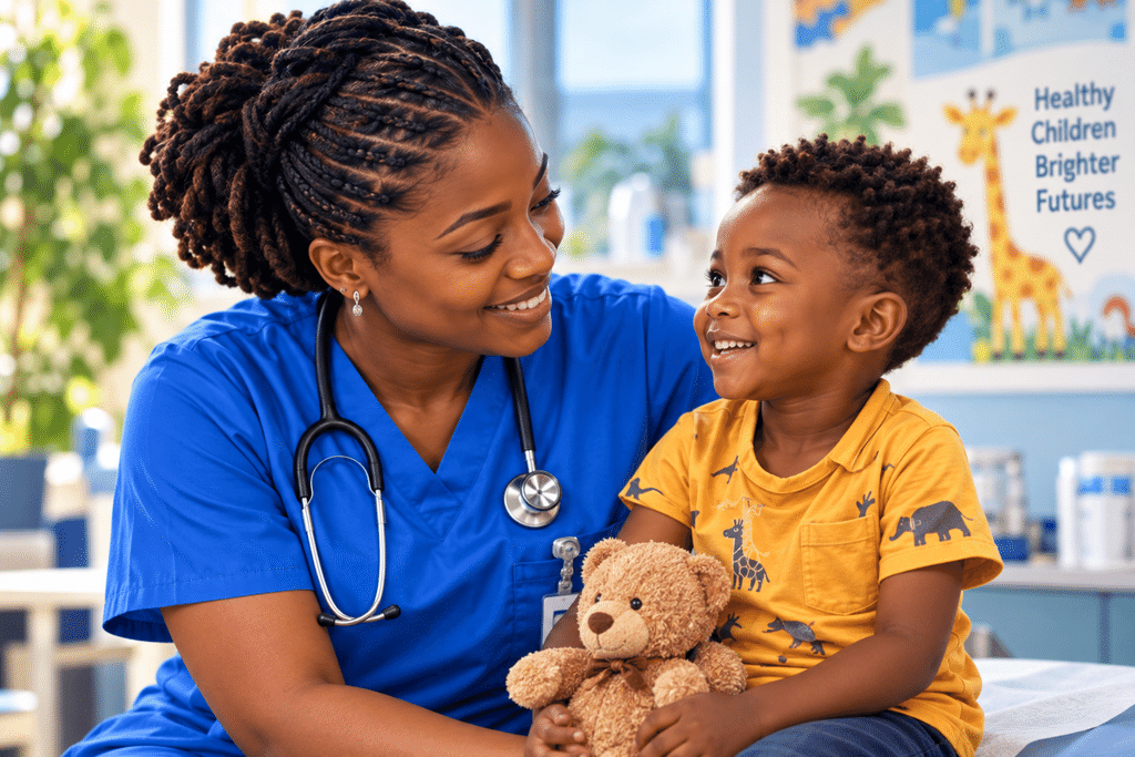 WEMA clinician supporting a child and family