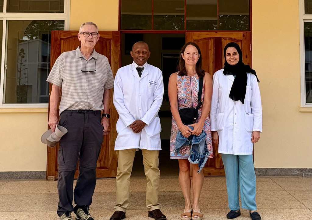 WHIT team members visiting KCMC with Dr. Akrabi.